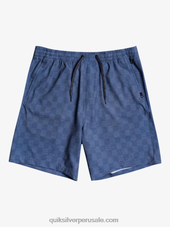 Quiksilver N8LNT1854 hombres Mar de los Sargazos shorts de playa elásticos a cuadros 18 anfibios