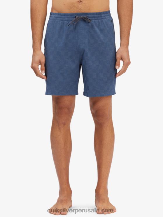 Quiksilver N8LNT1854 hombres Mar de los Sargazos shorts de playa elásticos a cuadros 18 anfibios