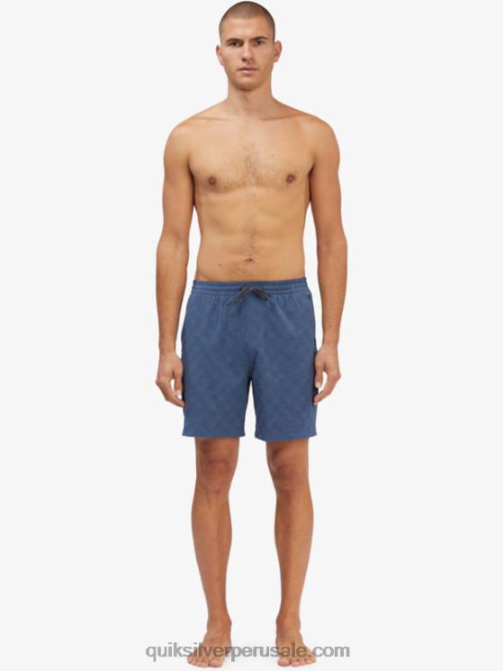 Quiksilver N8LNT1854 hombres Mar de los Sargazos shorts de playa elásticos a cuadros 18 anfibios