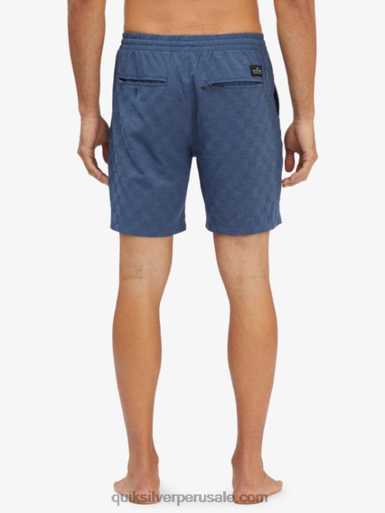 Quiksilver N8LNT1854 hombres Mar de los Sargazos shorts de playa elásticos a cuadros 18 anfibios