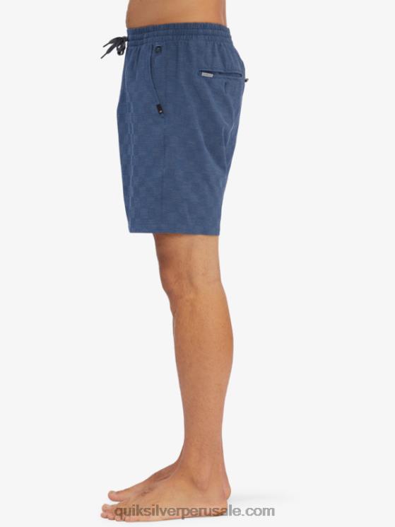 Quiksilver N8LNT1854 hombres Mar de los Sargazos shorts de playa elásticos a cuadros 18 anfibios