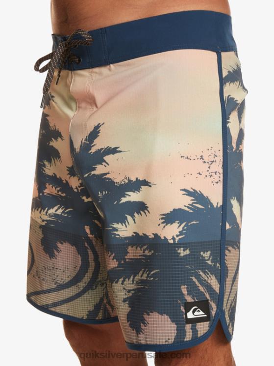 Quiksilver N8LNT18 hombres turquesa pastel shorts de playa highlite festoneado 19