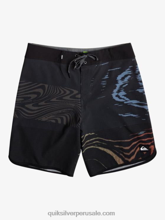 Quiksilver N8LNT19 hombres negro shorts de playa highlite festoneado 19
