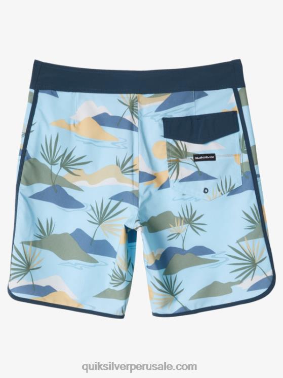 Quiksilver N8LNT218 hombres cielo azul shorts de playa surfsilk festoneado 19