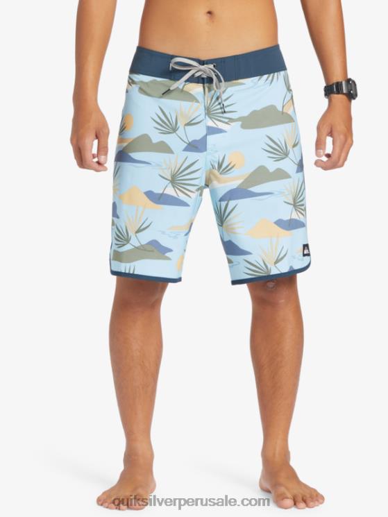 Quiksilver N8LNT218 hombres cielo azul shorts de playa surfsilk festoneado 19