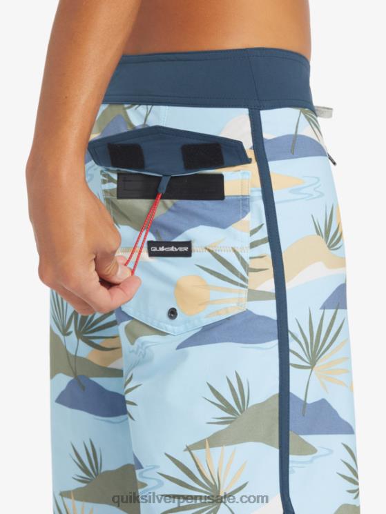 Quiksilver N8LNT218 hombres cielo azul shorts de playa surfsilk festoneado 19