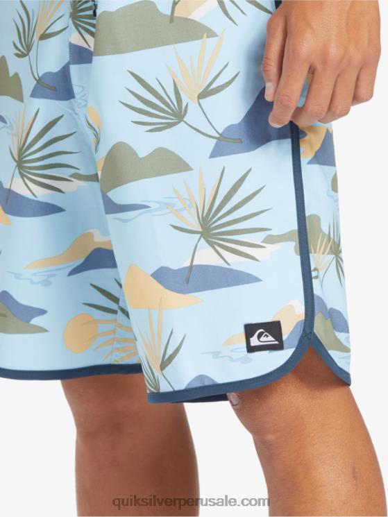 Quiksilver N8LNT218 hombres cielo azul shorts de playa surfsilk festoneado 19