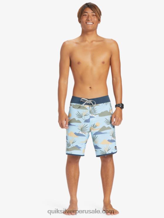 Quiksilver N8LNT218 hombres cielo azul shorts de playa surfsilk festoneado 19
