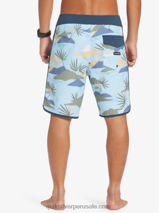 Quiksilver N8LNT218 hombres cielo azul shorts de playa surfsilk festoneado 19