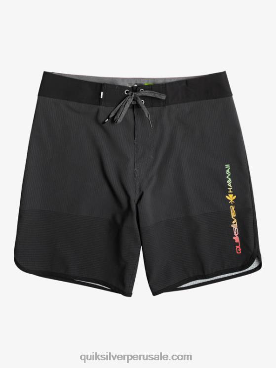 Quiksilver N8LNT21 hombres negro shorts de playa highlite festoneado 19