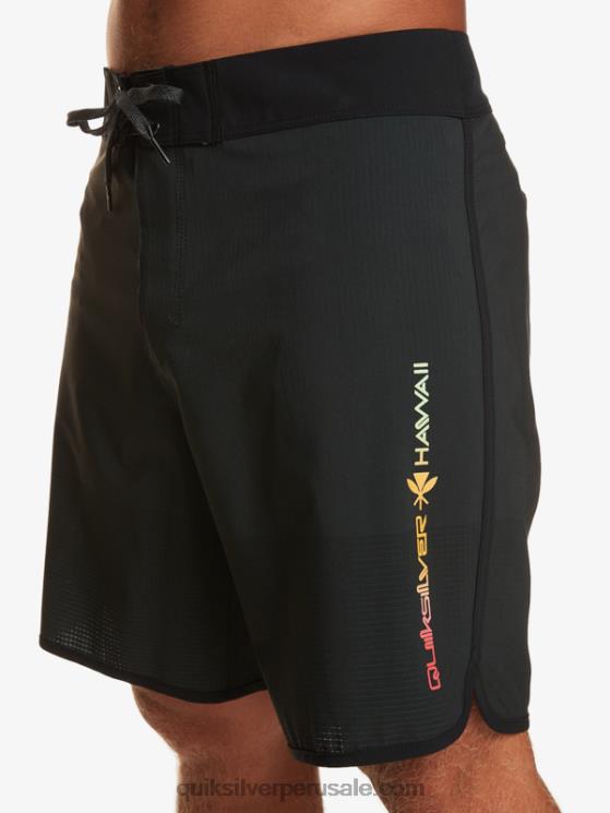 Quiksilver N8LNT21 hombres negro shorts de playa highlite festoneado 19