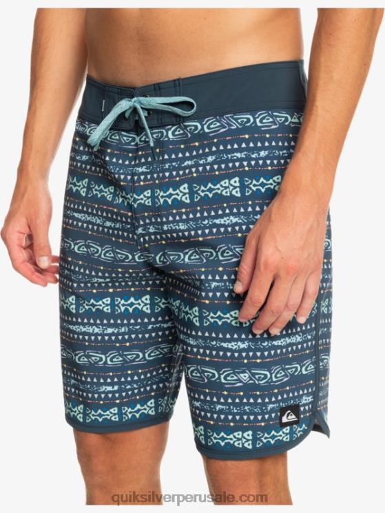 Quiksilver N8LNT221 hombres azul marino medianoche shorts de playa surfsilk festoneado 19