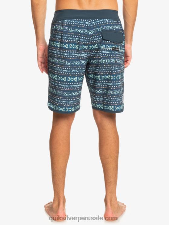 Quiksilver N8LNT221 hombres azul marino medianoche shorts de playa surfsilk festoneado 19