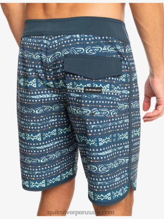 Quiksilver N8LNT221 hombres azul marino medianoche shorts de playa surfsilk festoneado 19