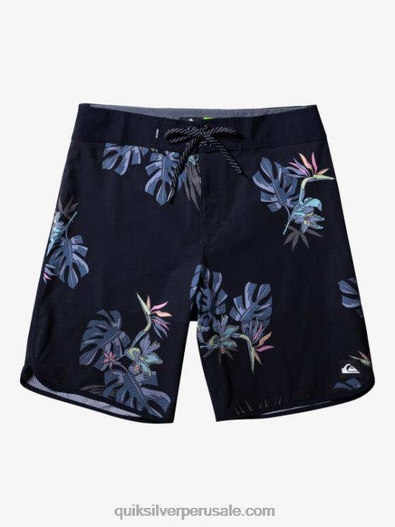 Quiksilver N8LNT24 hombres negro shorts de playa highlite festoneado 19