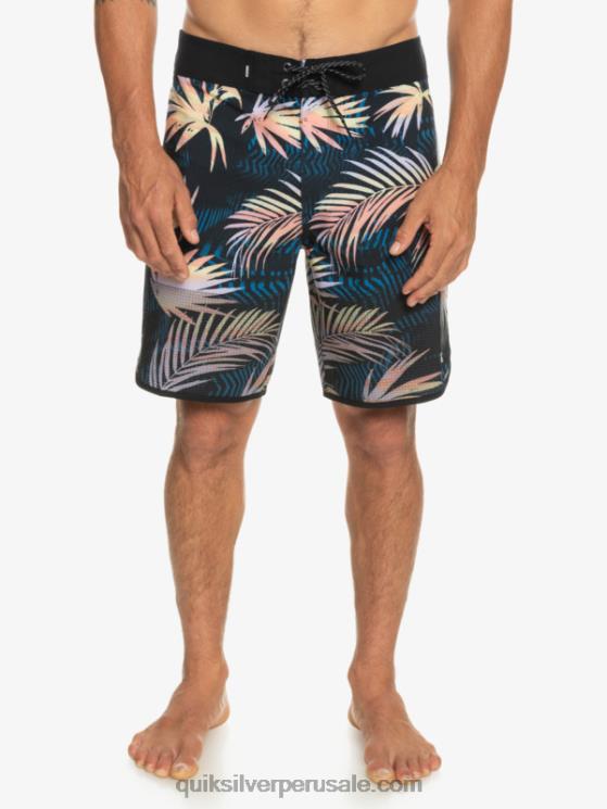 Quiksilver N8LNT31 hombres negro shorts de playa highlite festoneado 19