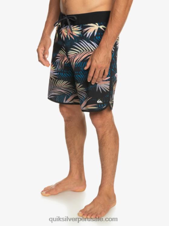 Quiksilver N8LNT31 hombres negro shorts de playa highlite festoneado 19