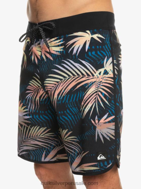 Quiksilver N8LNT31 hombres negro shorts de playa highlite festoneado 19