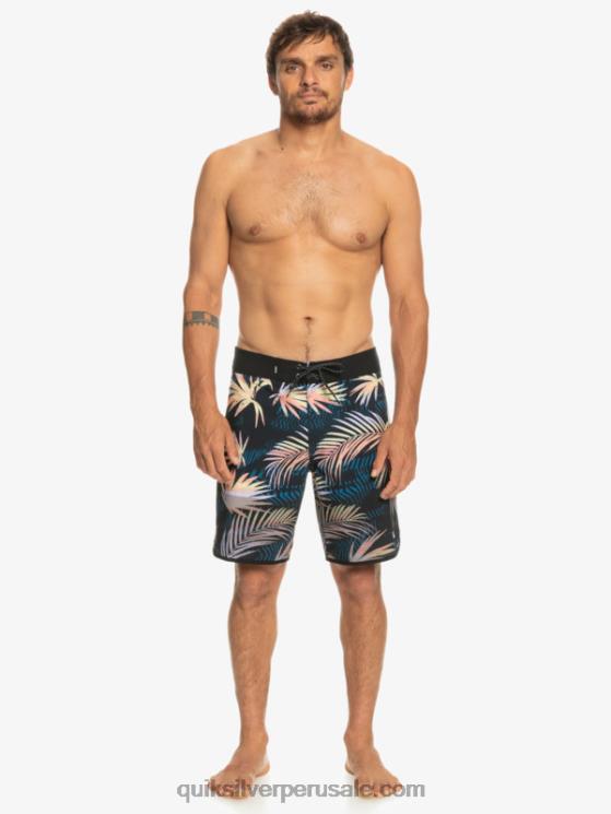 Quiksilver N8LNT31 hombres negro shorts de playa highlite festoneado 19