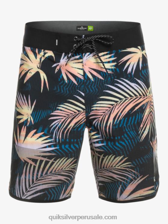 Quiksilver N8LNT31 hombres negro shorts de playa highlite festoneado 19