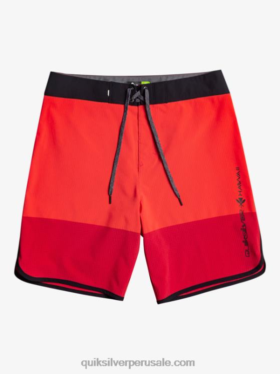 Quiksilver N8LNT32 hombres rojo de alto riesgo shorts de playa highlite festoneado 19