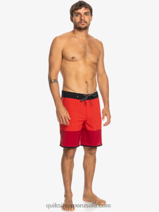 Quiksilver N8LNT32 hombres rojo de alto riesgo shorts de playa highlite festoneado 19