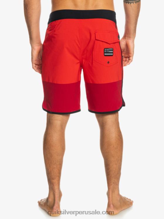 Quiksilver N8LNT32 hombres rojo de alto riesgo shorts de playa highlite festoneado 19