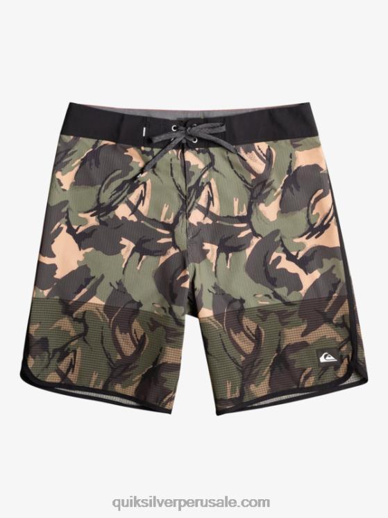 Quiksilver N8LNT33 hombres camuflaje shorts de playa highlite festoneado 19