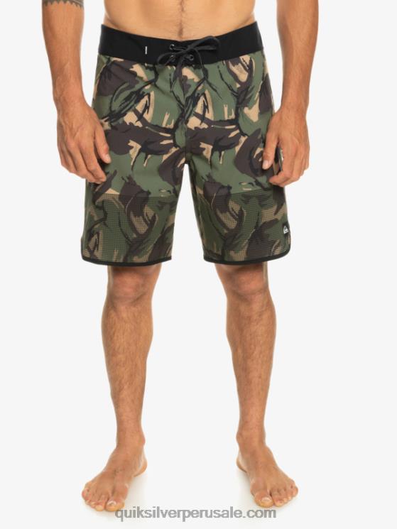 Quiksilver N8LNT33 hombres camuflaje shorts de playa highlite festoneado 19