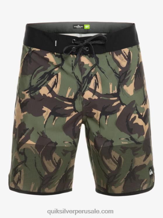 Quiksilver N8LNT33 hombres camuflaje shorts de playa highlite festoneado 19