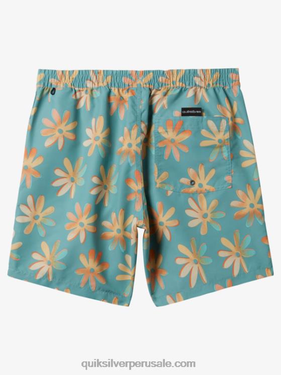Quiksilver N8LNT353 hombres camafeo azul remezclar 17 voleas