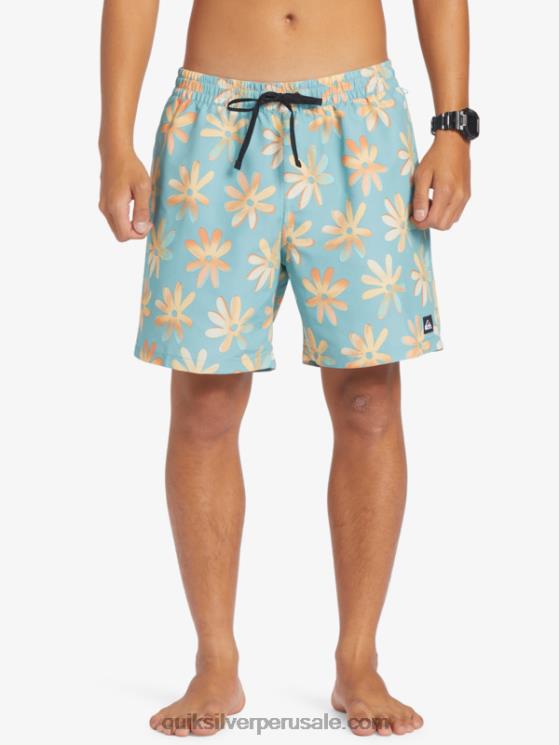 Quiksilver N8LNT353 hombres camafeo azul remezclar 17 voleas