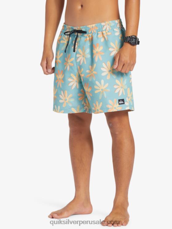 Quiksilver N8LNT353 hombres camafeo azul remezclar 17 voleas