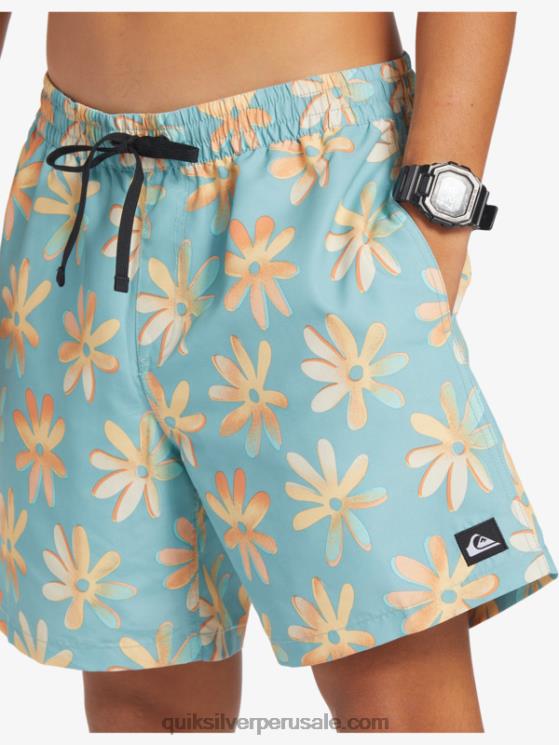 Quiksilver N8LNT353 hombres camafeo azul remezclar 17 voleas