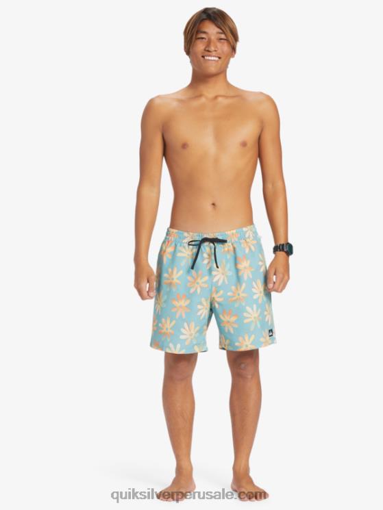 Quiksilver N8LNT353 hombres camafeo azul remezclar 17 voleas