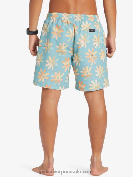 Quiksilver N8LNT353 hombres camafeo azul remezclar 17 voleas