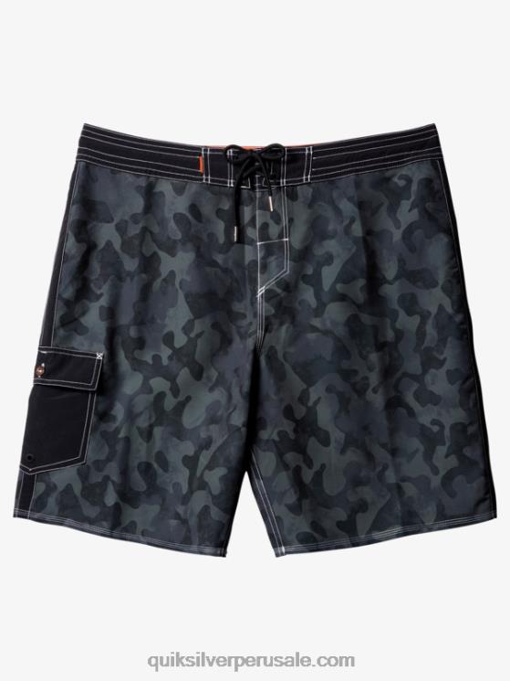Quiksilver N8LNT535 hombres retroceso negro se desvanece shorts de playa waterman throwback camo 19