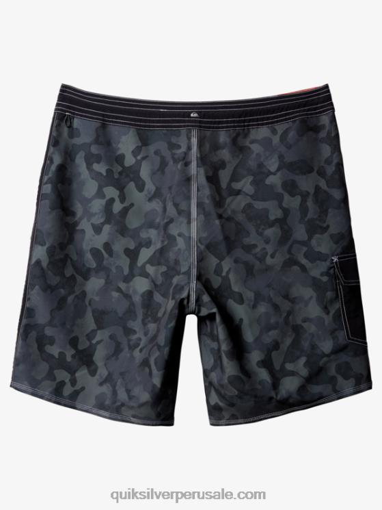 Quiksilver N8LNT535 hombres retroceso negro se desvanece shorts de playa waterman throwback camo 19