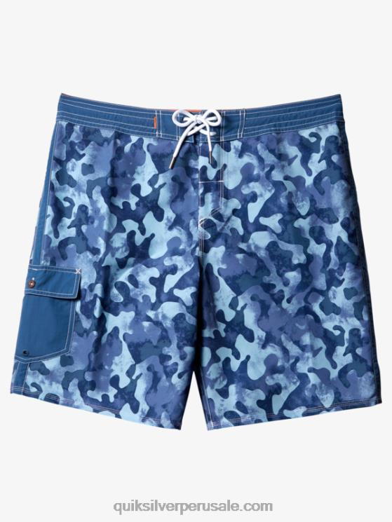 Quiksilver N8LNT536 hombres alférez azul retroceso shorts de playa waterman throwback camo 19