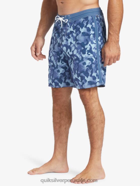Quiksilver N8LNT536 hombres alférez azul retroceso shorts de playa waterman throwback camo 19