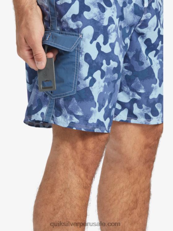 Quiksilver N8LNT536 hombres alférez azul retroceso shorts de playa waterman throwback camo 19