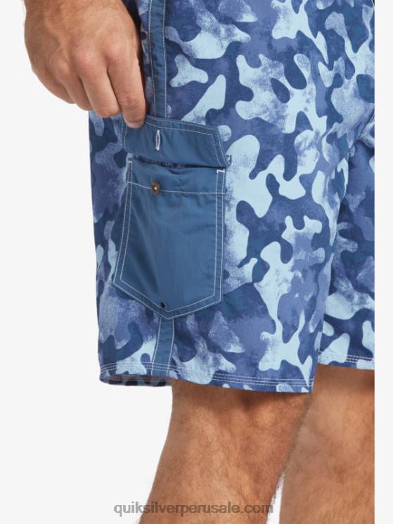 Quiksilver N8LNT536 hombres alférez azul retroceso shorts de playa waterman throwback camo 19