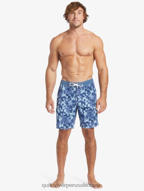 Quiksilver N8LNT536 hombres alférez azul retroceso shorts de playa waterman throwback camo 19