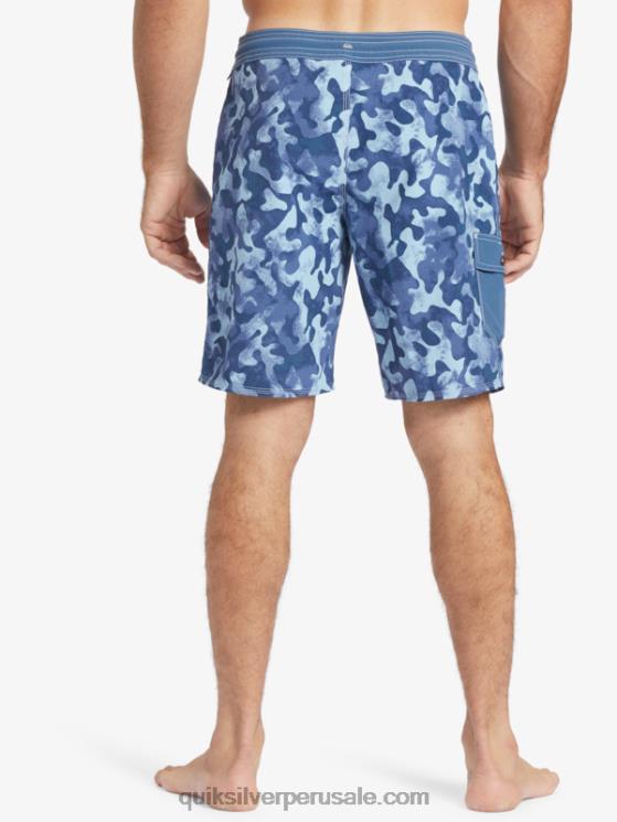 Quiksilver N8LNT536 hombres alférez azul retroceso shorts de playa waterman throwback camo 19