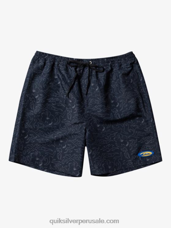 Quiksilver N8LNT583 hombres negro saturno 18 voleas