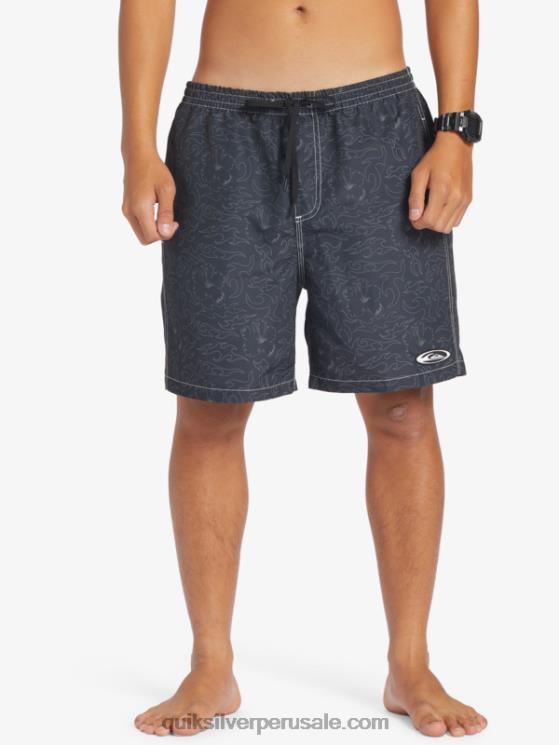 Quiksilver N8LNT583 hombres negro saturno 18 voleas