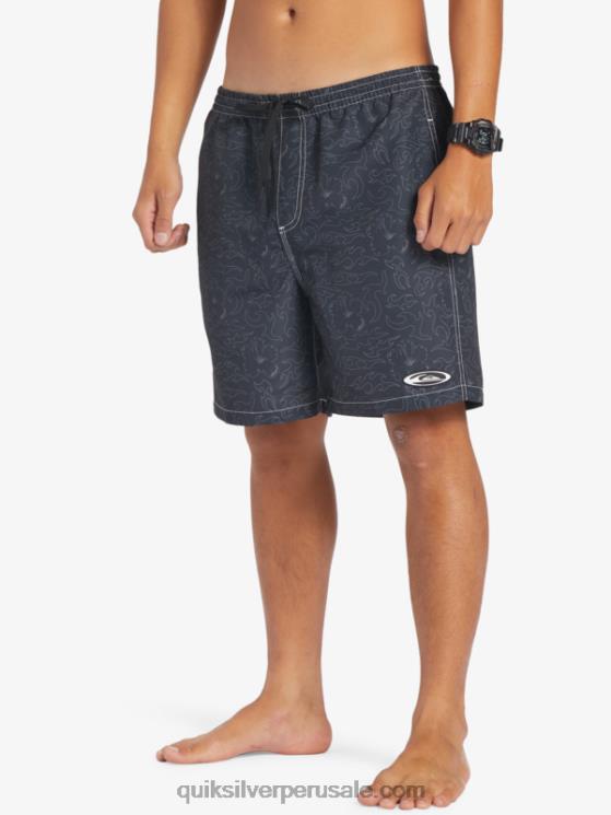 Quiksilver N8LNT583 hombres negro saturno 18 voleas