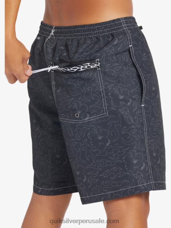 Quiksilver N8LNT583 hombres negro saturno 18 voleas