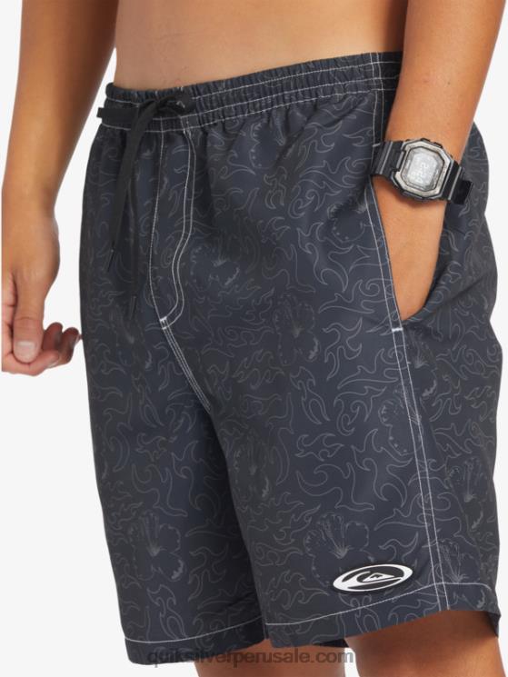 Quiksilver N8LNT583 hombres negro saturno 18 voleas
