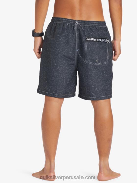 Quiksilver N8LNT583 hombres negro saturno 18 voleas